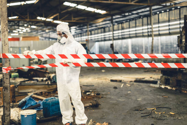 Professional Drug Lab Cleanup technician working in USA